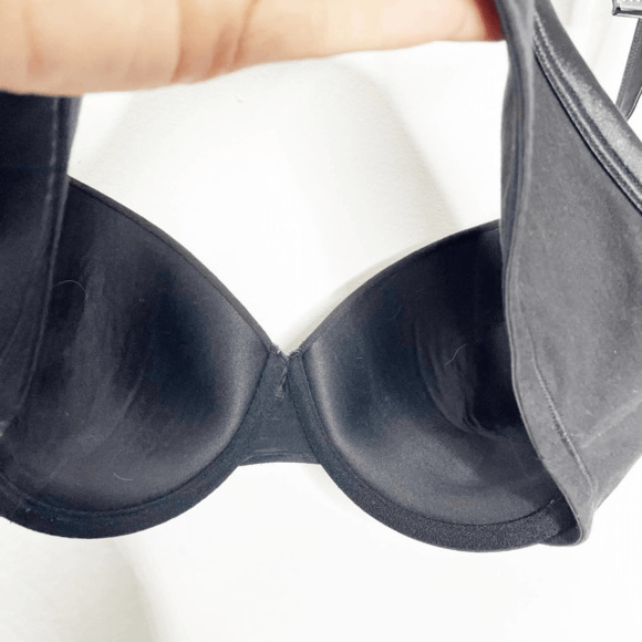 Cacique Smooth Lightly Lined Full Coverage Bra black satin womens womens 44dd - Picture 5 of 6